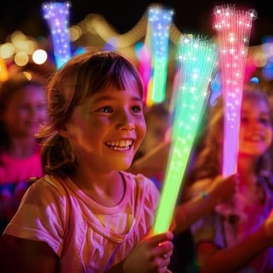 JSronms 24 PCS Fiber Optic Wand,Glow Fiber Optic Wands,Glow in The Dark Party,Glow Wands led Light up Party Favors for Wedding,neon Party,New Year Party Favors,Halloween,Christmas,Bar DJ - Image 2