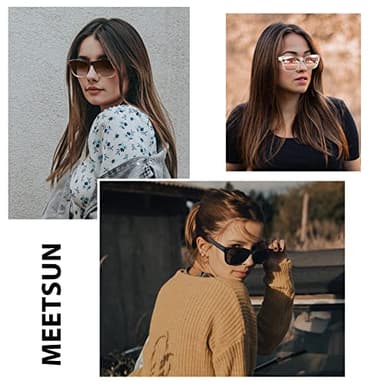MEETSUN Polarized Sunglasses for Women Men Trendy Classic Retro Designer Style Fashion UV400 Protection 3 PACK Black Brown Gradient Pink Mirrored - Image 2