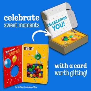 M&M'S Peanut Milk Chocolate Candy Happy Birthday Card and Gift Box All in One Birthday Present for All Ages, 10.05 Oz Box - Image 2