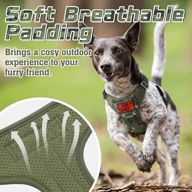 rabbitgoo Tactical Dog Harness Medium Sized Dog, No Pull Military Service Vest with Handle & Molle, Easy Control for Training Walking, Adjustable Reflective Straps, Green camo, M - Image 5