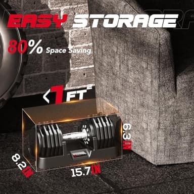 Keppi Adjustable Dumbbells Set-25lb/40lb/55lb/60lb, Anti-Slip Metal Fast Adjust Weight Handle, Exercise & Fitness for Full Body Workout - Adjustable Dumbbell Series - Image 7