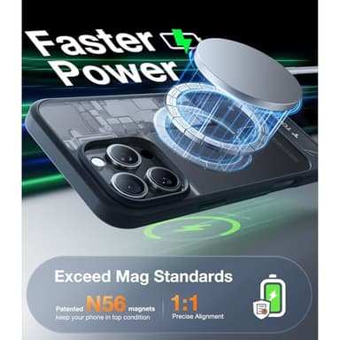 TORRAS for iPhone 16 Pro Max Case Translucent Black | Strong Magnetic & Seamless Stand, Fit for MagSafe, Military-Grade Drop Protection, Sturdy Adjustable Built-in Kickstand, Slim Matte Finish - Image 3