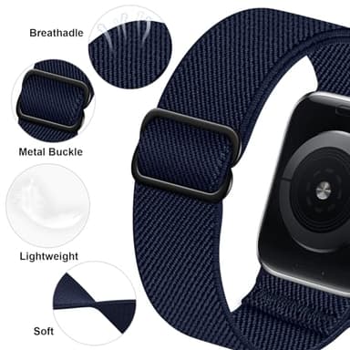 DMIGADIGLO 24 Pack Stretchy Nylon Band Compatible with Apple Watch Band 38mm 40mm 41mm 42mm 44mm 45mm 46mm 49mm Women Men, Adjustable Sport Elastic Replacement Strap for iWatch Series 11 10 9 8 7 6 5 4 3 2 1 SE Ultra - Image 2