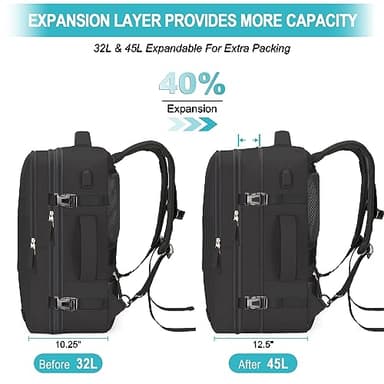 Carry On Backpack, 42L Flight Approved Travel Backpack for Men Women,Airline Approved Gym Backpack Waterproof Business Laptop Daypack Laptop Backpack,Casual Daypack for Business Weekend Hiking - Image 3