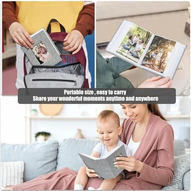 HenPisen Photo Album 4x6 100 Pockets, Linen Cover Top Loader Vertical, Slip-in Picture Grey Pockets Albums for Wedding, Family, Anniversary, Baby, Vacation - Image 6