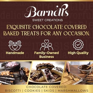 Barnetts Fathers Day 12 Chocolate Biscotti Gift Box, Gourmet Cookie Gifts Basket for Him and Her Food Delivery, Fancy Cookies Spring Candy Treats Baskets Ideas for Dad, Husband, Father, Brother, Son, Father, Grandmother, Mother, Grandma - Image 6