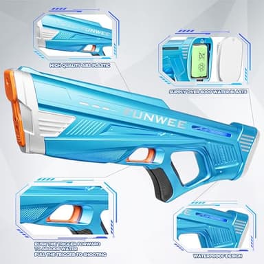 Funwee 2 Pack Electric Water Guns for Adults Kids, Powerful Automatic Squirt Gun, High Powered Shooting 100+ Blasts, Strongest Auto Water Blaster, Long Range, Pool Water Toy Outdoor Game - Image 4