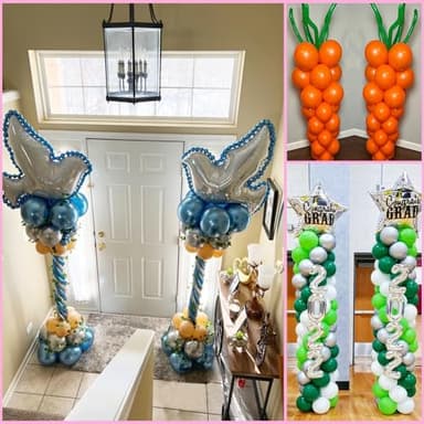 DECOJOY Balloon Column Stand Set of 2, Adjustable 7 Feet Ballon Arch Stands with Bases for Floor, Tall Baloon Tower Pillar Assembly Kit for Halloween, Birthday, Party Decorations - Image 6