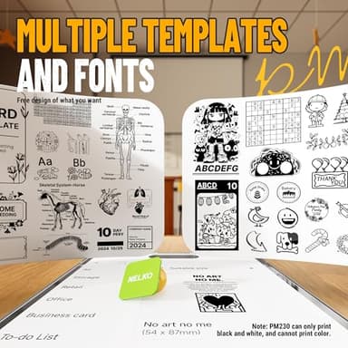 Nelko Sticker Printer, PM230 Print Pod Mini Bluetooth Portabel Sticker Maker with 3 Rolls Paper, Print Pods Mini Printer with Multiple Templates for Phone & Tablet，for School Office Home, White - Image 3