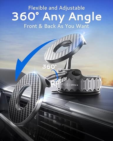Car Phone Holder for Magsafe [78+LBS Hyper Suction & 4400gf Strongest Magnetic] 360°Adjustable Car Phone Mount Car Accessories Phone Holders for Your Car/ Gym/ Mirror for iPhone 17 Pro Max & Android - Image 5
