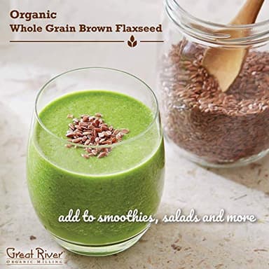 Great River Organic Milling Organic Whole Grain Brown Flaxseed | High-Fiber, Omega-3 Rich Superfood | Non-GMO, Kosher, USDA Organic | Ideal for Baking, Smoothies & Home Milling | 25 Lb - Image 4