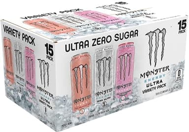 Monster Energy Ultra Variety Pack, Zero Ultra, Ultra Peachy Keen, Ultra Strawberry Dreams, Sugar Free Energy Drink, 16 Ounce (Pack of 15) - Image 3