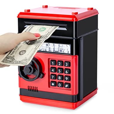 Refasy Children's Toy for 5-7 & 8-16 Year Olds - Piggy Banks & ATM for Boys & Girls - Perfect Birthday & Christmas Gifts - Red - Image 1