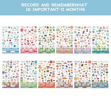 Planner Stickers - 12 Festival Theme Monthly Planner Stickers, Accessories 14 Sheet 1500+ Colourful Sticker，Holiday Seasonal Sticker, for Calendar Journaling, Gifts - Image 2
