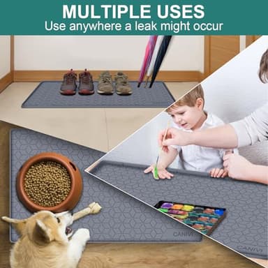 CANIVI Under Sink Mat, 34" x 22" Waterproof Silicone Under Sink Tray for Kitchen & Laundry Cabinets, Kitchen Cabinet Shelf Protector, Up to 3.3 Gallons Liquid, Fits 36 inch Standard Cabinet(Grey) - Image 5