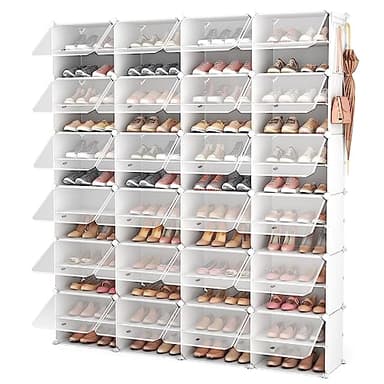 ROJASOP Shoe Storage Cabinet, 12-Tier Shoe Organizer 96 Pairs Extra Large Plastic Shoe Rack with Covers Portable Shoe Rack Organizer with Doors Big Shoe Rack for Closet Entryway Bedroom - Image 1