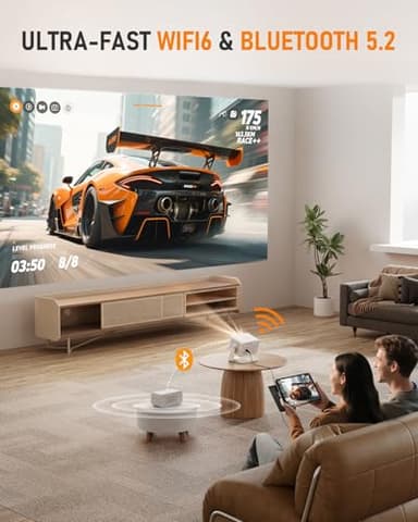 【Netflix Licensed & Auto focus Projector】VISSPL Smart Projector with WiFi and Bluetooth, Auto Focus & Keystone Protable Mini Projector with Stand, 4K Netflix Home Theater Projector - Image 7