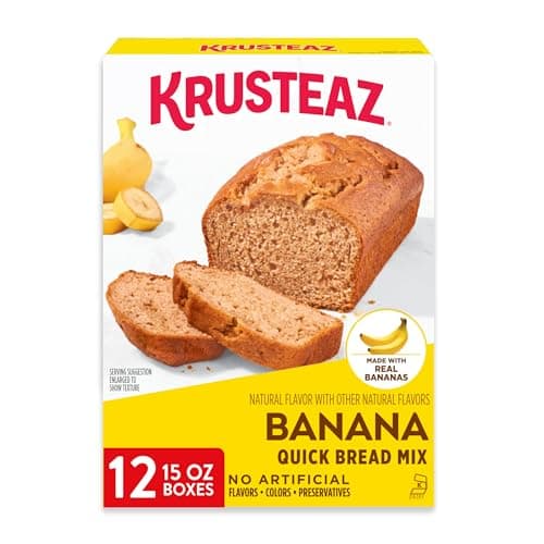 Krusteaz Banana Quick Bread Mix, Made with Real Bananas, 15.0 oz Boxes (Pack of 12) - Image 1