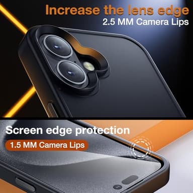 Yriklso for iPhone 16 Case, Shockproof for iPhone 16 Phone Case, Military Grade Drop Protection, Protective Hard Back Slim Cover, Black - Image 6