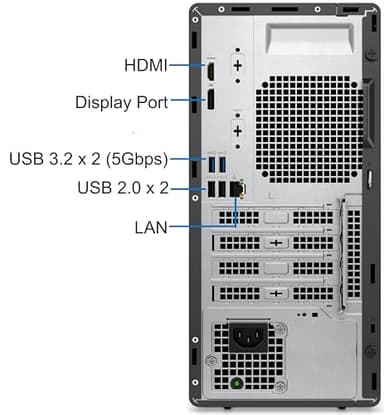 Dell Optiplex 7020 Tower Computer, Intel Core i7-13700, 32GB RAM, 1TB NVMe SSD, DisplayPort, HDMI, USB C, DVDRW, Built in WiFi, Bluetooth, Windows 11 Pro, Desktop, Black - Image 3