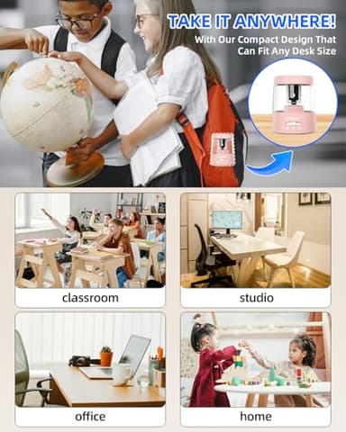 ZMOL Electric Pencil Sharpener,Portable Small Battery Powered Pencil Sharpeners for Kids,Electric Pencil Sharpener Battery Operated,Suitable for No.2/Colored Pencils(6-8mm) Pink - Image 9