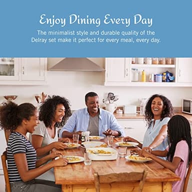 Mikasa Delray 40-Piece White Dinnerware Set, Service for 8, Durable Porcelain Plates, Bowls, and Mugs, Dishwasher and Microwave Safe - Image 7