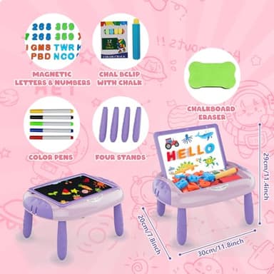 Cokzer Gift for 1-2 Year Old Girls, Toddler Girl Toys with Magnetic Letters and Numbers, Learning and Educational Toys for 1 2 Year Old, Girls Birthday (Unicorn Pink) - Image 2