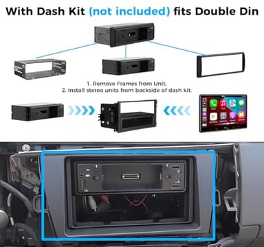 PLZ Single Din Car Stereo Wireless Apple Carplay Android Auto Radio, 10.1" Car Play Touch Screen, Bluetooth 5.3 Car Audio Receiver, 4.2 Channel 240W, Subwoofers, Backup Camera, Navigation, FM/AM, SWC - Image 6