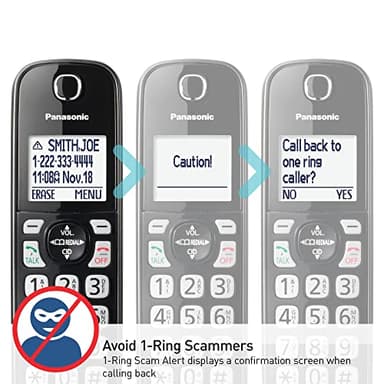 Panasonic Cordless Phone with Answering Machine, Advanced Call Block, Bilingual Caller ID and Easy to Read High-Contrast Display, Expandable System with 2 Handsets - KX-TGD832M (Metallic Black) - Image 4