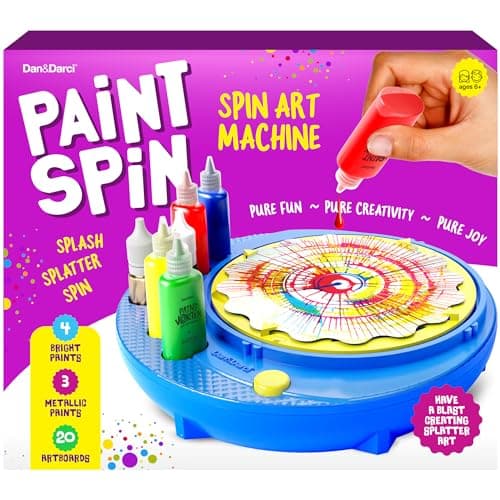 Dan&Darci Paint Spin Art Machine Kit for Kids - Arts & Crafts for Boys & Girls Ages - Art Craft Set Gifts for 6-9 Year Old Boy, Girl - Painting Spinner Toys - Birthday Gift Ideas for Ages 6-12 Years - Image 1