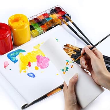 Transon Art Painting Brush Assorted Set of 12 for Acrylic Watercolor Gouache Hobby Painting - Image 8