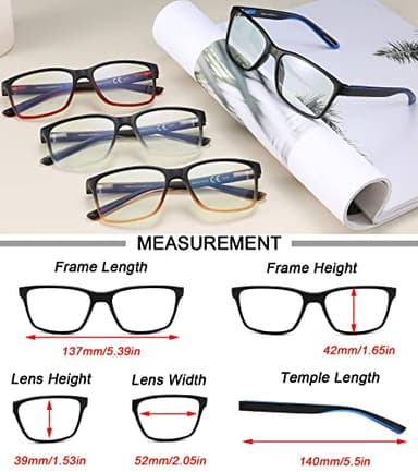 Reading Glasses for Men 4-Pack Stylish Computer Readers with Spring Hinges, Anti Glare/Eye Strain Filter UV Ray Blue Light Blocking Two-Tone Reader Eyeglasses,+1.25 Magnification Strength - Image 2