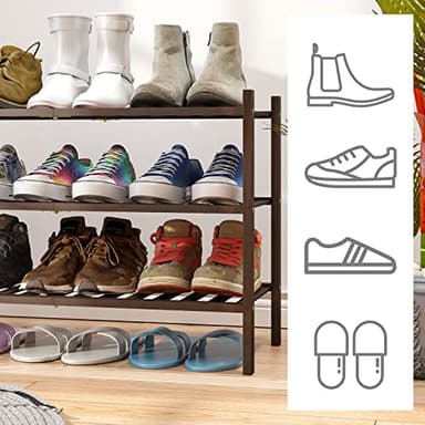 viewcare Shoe Rack for Closet, 3-Tier Bamboo Wood Shoe Racks, Stackable | Beautiful | Natural | Functional | Sturdy, Bamboo Shoe Rack for Entryway Hallway Closet - Image 4