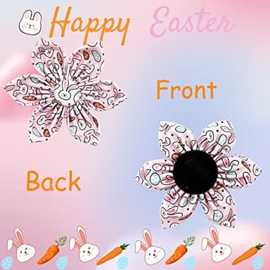 Elegant little tail Independence Dog Collar, Blue with Red Flower Dog Collars Holiday Dog Collar with Flower Pet Gift Adjustable Puppy Collar for Medium Dogs - Image 4