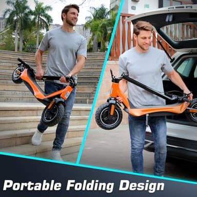 Caroma Electric Scooter Adults, Peak 850W Motor, Max 25 Mph & 30 Miles Long Range, 10 Inch Run-Flat Tires, Folding E-Scooter with Dual Motor and Dual Brakes, Smart Control - Image 8