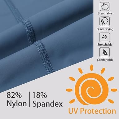 Ubestyle UPF 50+ High Waist Women's Swim Pants Swim Leggings Swimming Tights Long Swimwear Pants Sun Protective (Slate/Blue, XXL) - Image 5