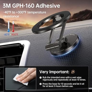 Syncwire Fits MagSafe Car Mount for Car Dash&Tesla Screen[All-Metal] Magnetic Phone Holder, [Flexible Three-axis]360° Rotation Car Mount Strong Magnets Car Phone Holder for iPhone 17 16 15 14 Pro Max - Image 5