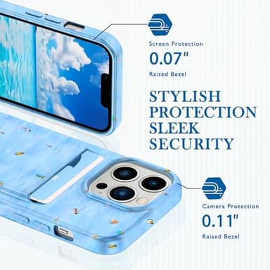 Petocase for iPhone 13 Pro Wallet Case Card Holder Slot Slim Fit Flexible TPU Gel Rubber Soft Skin Silicone Protective Phone Case Cover for Apple iPhone 13 Pro 6.1inch-Blue Ocean - Image 2