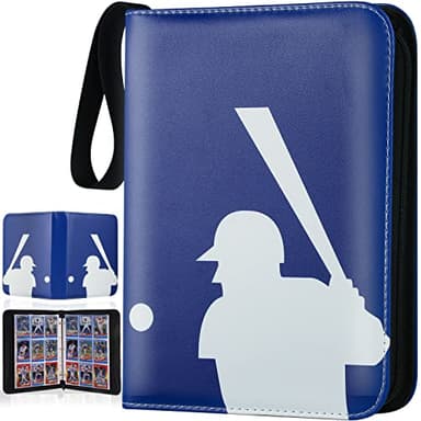 CECOKESO Trading Card Binder with Sleeves, Sports Card Binder Collectible Trading Card Albums with 50 Removable Sleeves (Blue, 9 Pocket) - Image 1