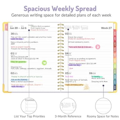 Academic Planner 2025-2026, Forvencer July 2025-June 2026 Weekly and Monthly Calendar Planner, 8.5" X 11", Hardcover Teacher School Supplies, Daily Agenda Book with Inner Pocket, Cute Office Home Notebook College Student Classroom Organizer with Tabs, A4, Navy Blue - Image 3