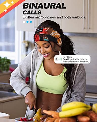 LC-dolida Sleep Headphones Headband Bluetooth 5.4, Sports Headband Earphones Wireless with Speaker Microphone USB C for Women Sleeping Gift Workout Jogging Yoga Insomnia Travel Meditation, Butterfly - Image 5