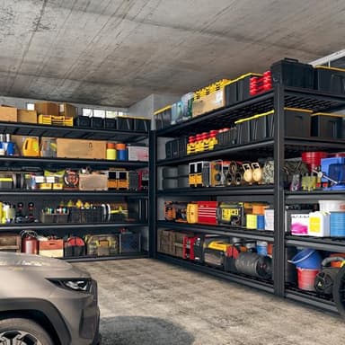 REIBII 60" W Garage Shelving Heavy Duty Metal Shelving 3000LBS Storage Shelves Adjustable Metal Shelves for Storage Industrial 5 Tier Garage Shelves for Warehouse Basement Pantry 60"W x 24"D x 72"H - Image 5