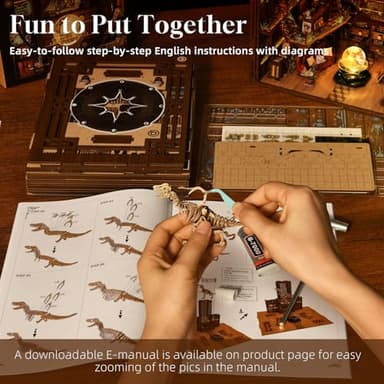 CCCDF DIY Book Nook Kit, Miniature Dollhouse Booknook Kit, 3D Wooden Puzzle Bookend Bookshelf Insert Decor with LED Light for Teens and Adults (Beyond Library Max) - Image 5