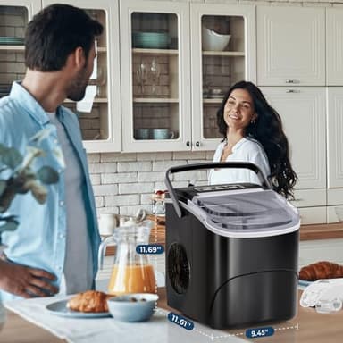 Antarctic Star Countertop Ice Maker,26Lbs/24H,9 Cubes in 6 Mins,Portable Ice Machine with Ice Scoop and Basket,2 Sizes of Bullet Ice Cube for Home Kitchen Office Bar Party. - Image 7