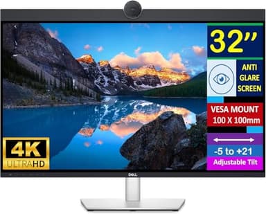 Dell UltraSharp 32" 4K UHD IPS Video Conferencing Monitor w/5ms Response Time, Built-in Speakers, Anti Glare, VESA Mount (100mm), DisplayPort, HDMI, Black/Silver (U3223QZ - 2025 Latest Model) - Image 1