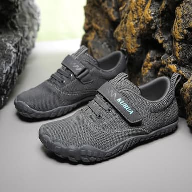 KUBUA Barefoot Shoes for Kids Boys Girls Sports Sneakers Minimalist Zero Drop Splay Shoes for Running Walking Sports Tennis Athletic Gym C Grey 7 Big Kid - Image 5