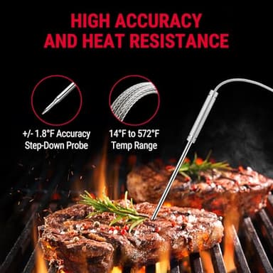 ThermoPro TP20 500FT Wireless Meat Thermometer with Dual Meat Probe, Digital Cooking Food Meat Thermometer Wireless for Smoker BBQ Grill Thermometer Beef Steak Fish Turkey Thermometer - Image 5