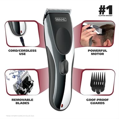Wahl Clipper Rechargeable Cord/Cordless Haircutting & Trimming Kit for Heads, Longer Beards, & All Body Grooming - Model 79434 - Image 2