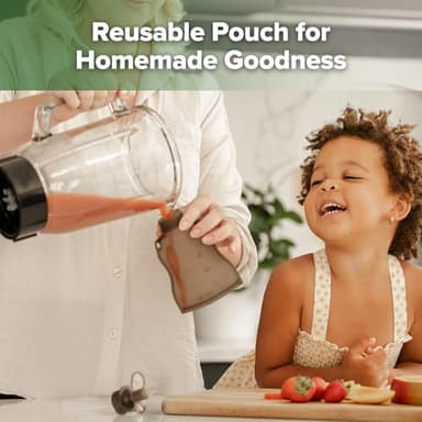haakaa Reusable Baby Food Pouches Refillable Baby Squeeze Silicone Yummy Pouch, Soft Reusable Squeeze Storage Food Pouch for Kids Toddler,Home Made Food Puree,Smoothie Pouch Bag, 4oz, 4 Pack,6m+ - Image 3