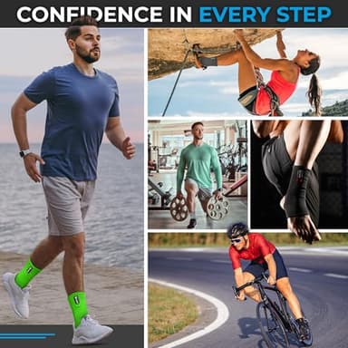 WYOX Ankle Compression Sleeve Support Brace for Men & Women, Running, Gym, Basketball, Cycling, Martial Arts, Kickboxing & Sports Stabilizer Compression Ankle Socks for Training & Recovery - Image 6